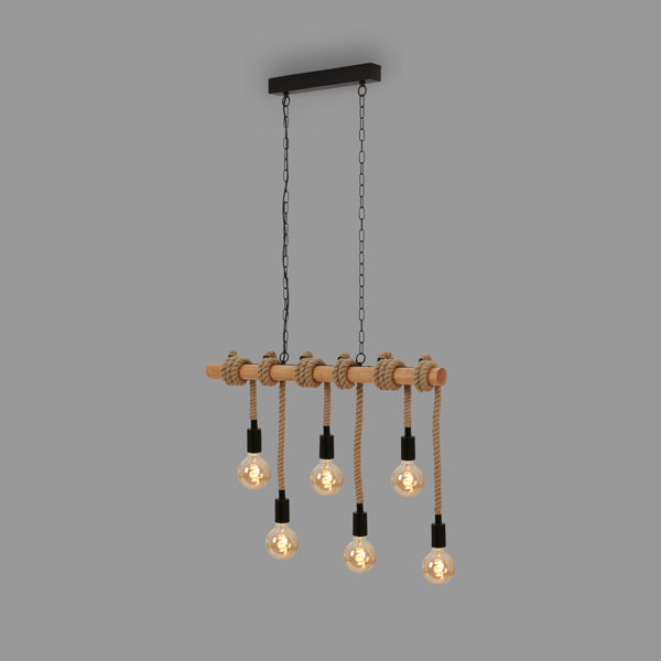 Breakwater Bay Jute 6 Light Cluster Bulb Pendant Wayfair.co.uk